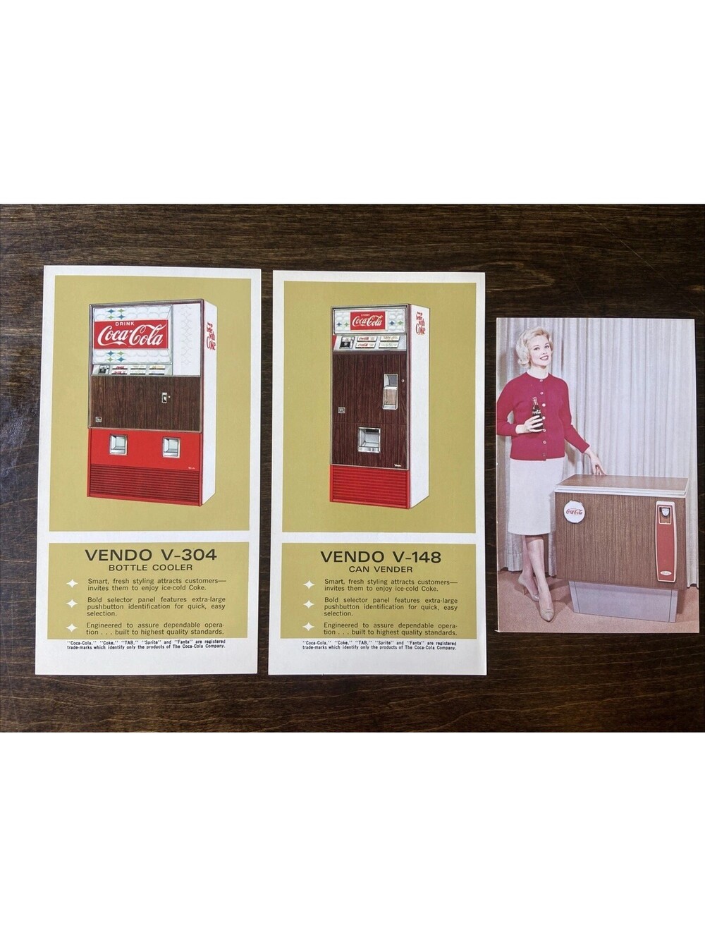 Coca Cola Vending Machine Postcard Ad Promo Original Vendo V 304 And 148